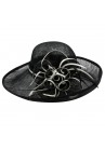 Chapeau Mariage Capeline Jolie Fleur Plume Noir