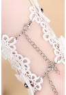 Gants Mitaines Bracelets Dentelle Cérémonie Mariage Blanc Perles