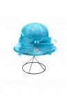 Chapeau Capeline Mariage Noeud Plume Bleu Turquoise