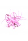 Pince Broche Mariage Fleur Satiné Plumes Rose