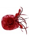 Pince Broche Fleur Tulle Plumes Mariage Bordeaux