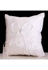 Coussin Mariage Porte Alliances Noeud Ruban Ivoire Strass Borderie