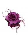 Pince Cheveux Crabe Mariage Plumes Scintillant  Violet