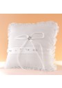 Coussin Mariage Porte Alliances Noeud Strass (Blanc, Ivoire)