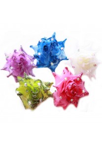 Pince Mariage Fleur Tissu Strass Scintillant (Rose, Bleu, Violet, Blanc, Vert)