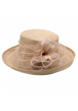 Chapeau Fleur Lys Mariage Marron